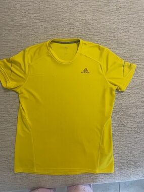 adidas Men’s Bright Yellow Athletic Short Sleeve Tee
